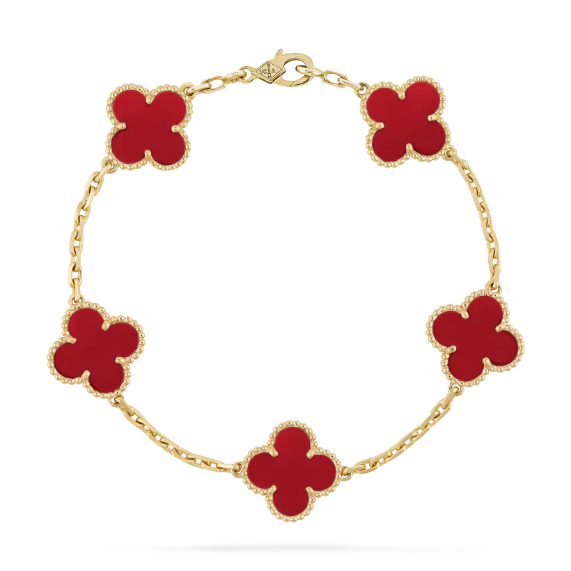 Clover Bracelet Gold | Red