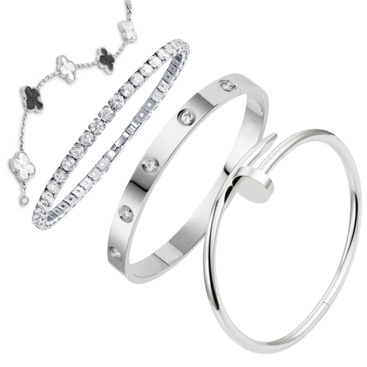 Stacked Elegance | Black or White Clover
