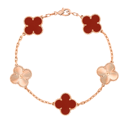Clover Bracelet Deluxe | Red & Rose Gold