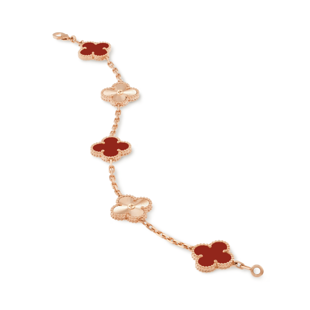 Clover Bracelet Deluxe | Red & Rose Gold