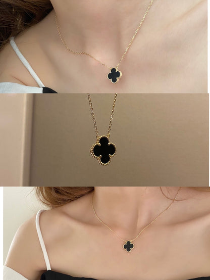 Clover Necklace Gold | Black