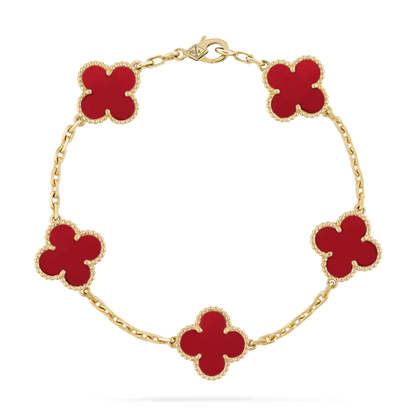 Clover Bracelet Gold | Red