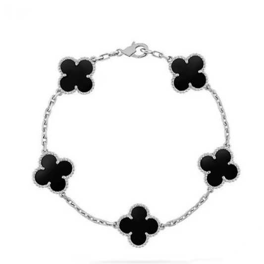 Clover Bracelet Silver | Black