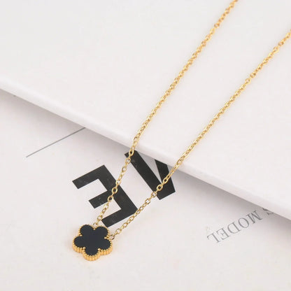 Clover Necklace Gold | Black